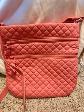 Vera Bradley Triple Zip Crossbody Bag in Terra Cotta Rose